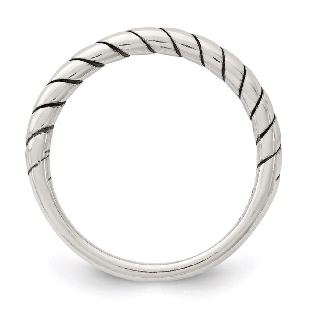 Kazi Luxury Sterling Silver Stackable Twist Ring - image 2
